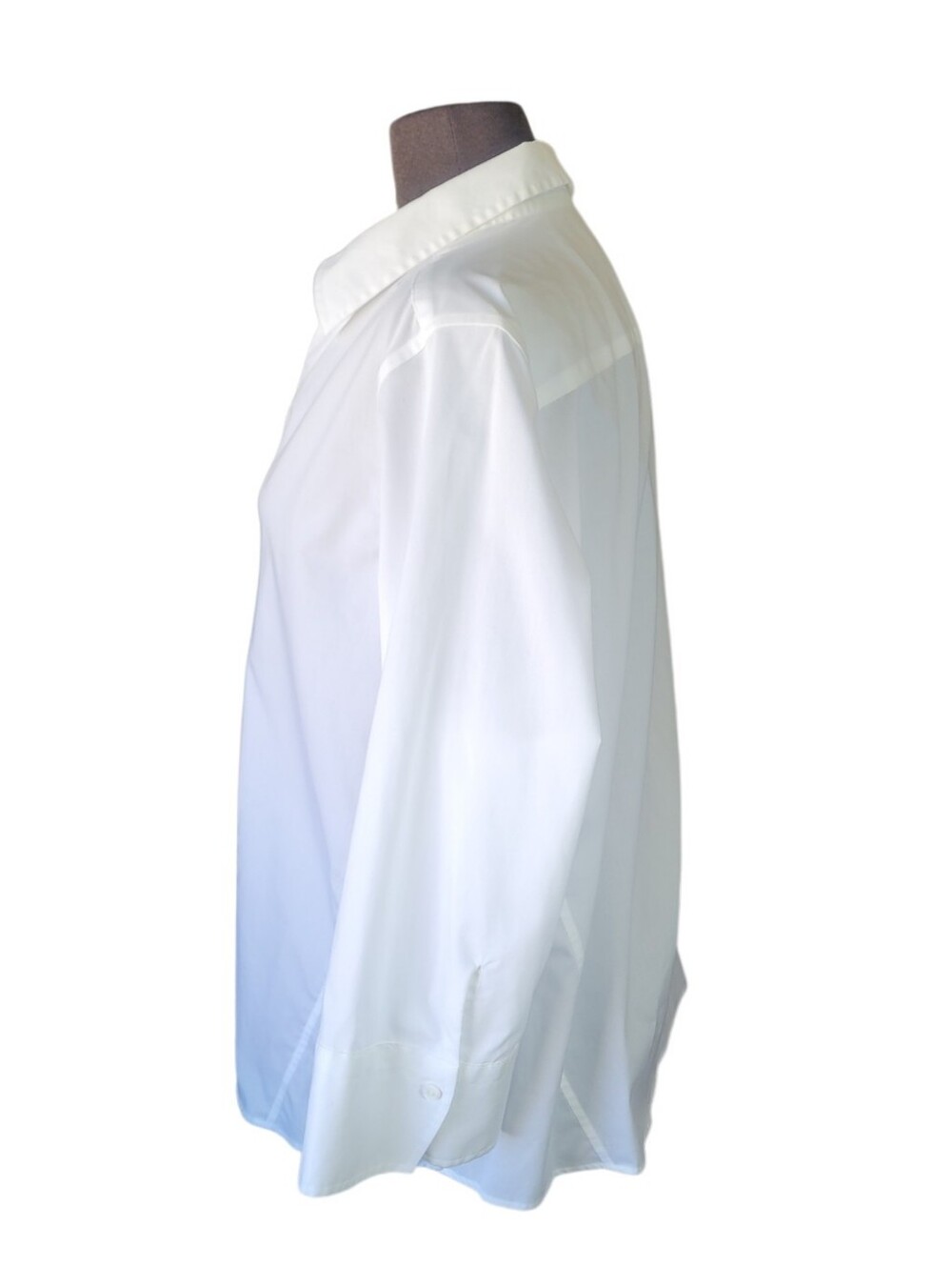 Classic White Button-Front Blouse - 3/4 Sleeve - Picture 6 of 15
